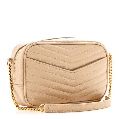 Saint Laurent Grain De Poudre Matelasse Monogram Mini Lou Camera Bag Dark Beige 3 of 10
