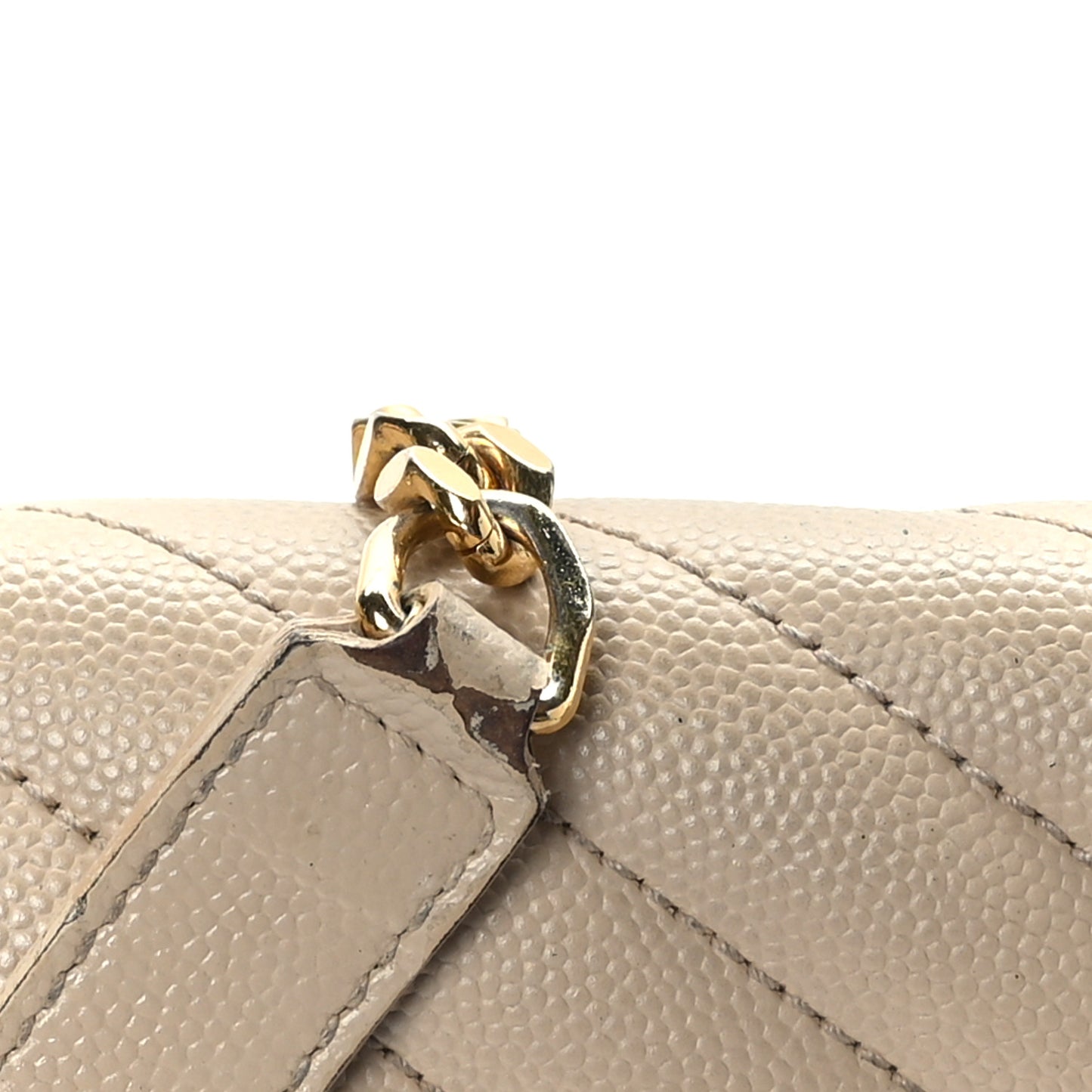 Grain De Poudre Matelasse Chevron Large Monogram Satchel Dark Beige