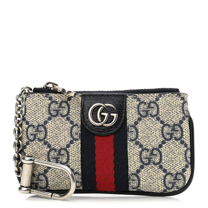Gucci GG Supreme Monogram Web Ophidia Key Case Beige Blue 1 of 7