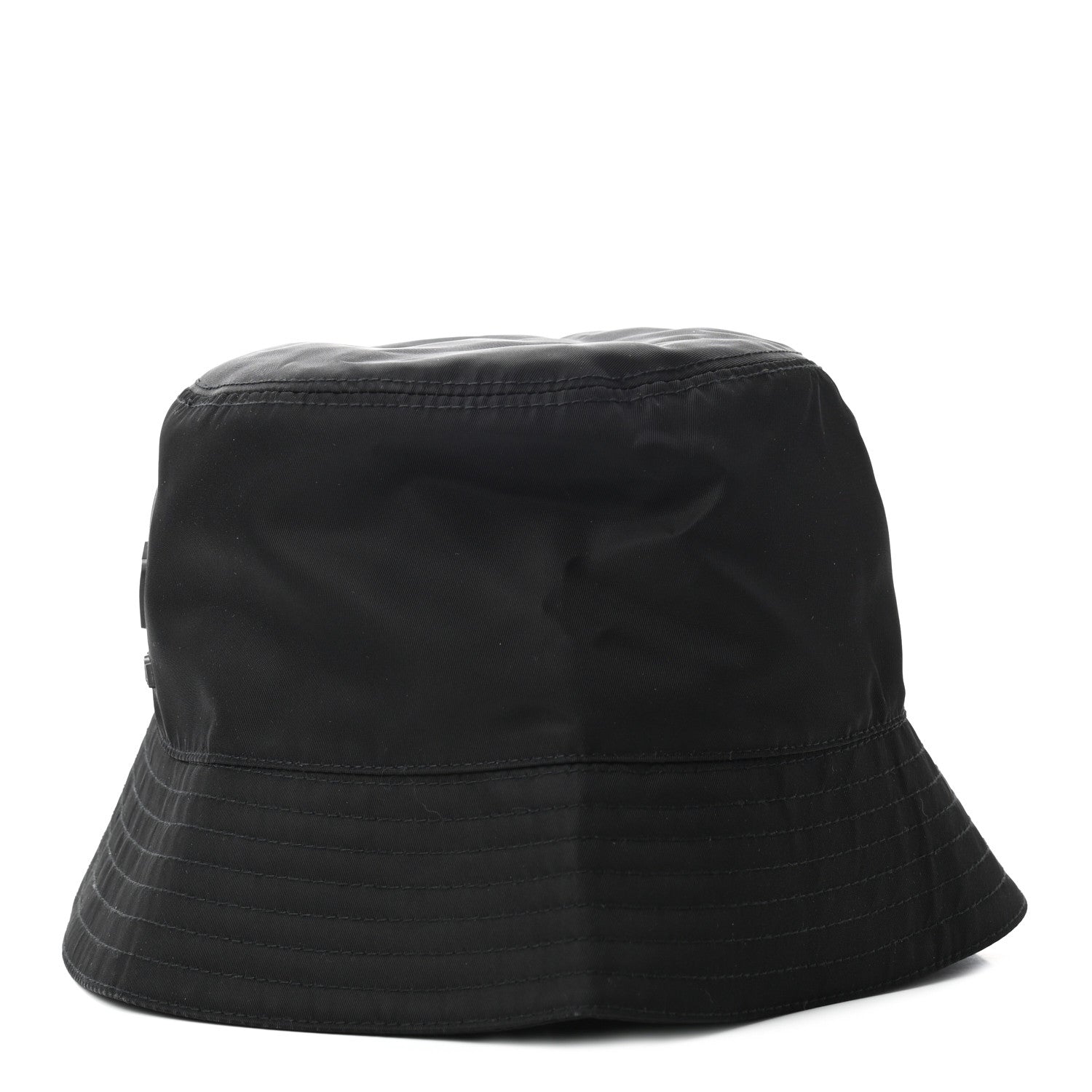 Prada Re-Nylon Rubber Logo Mens Bucket Hat L Black 4 of 7