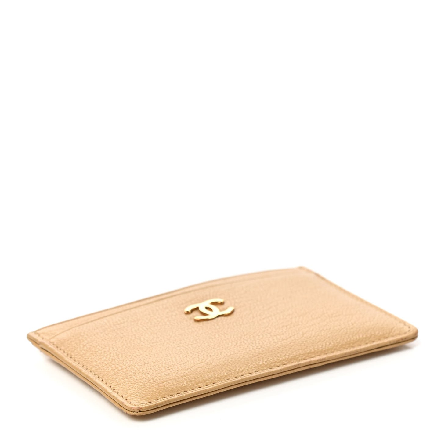 Goatskin CC Card Holder Beige