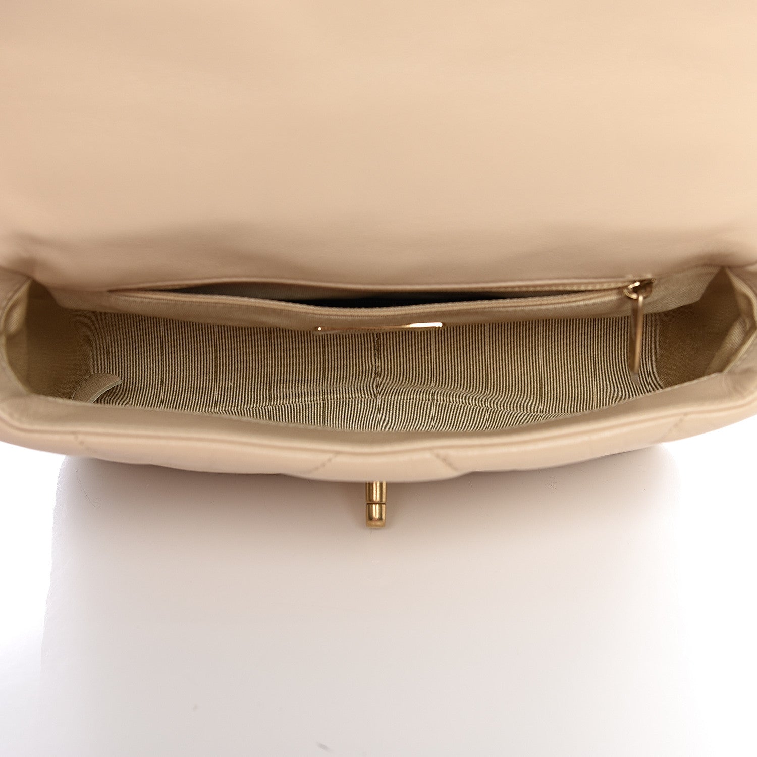 Chanel Goatskin Quilted Medium 19 Flap Light Beige 4 of 10