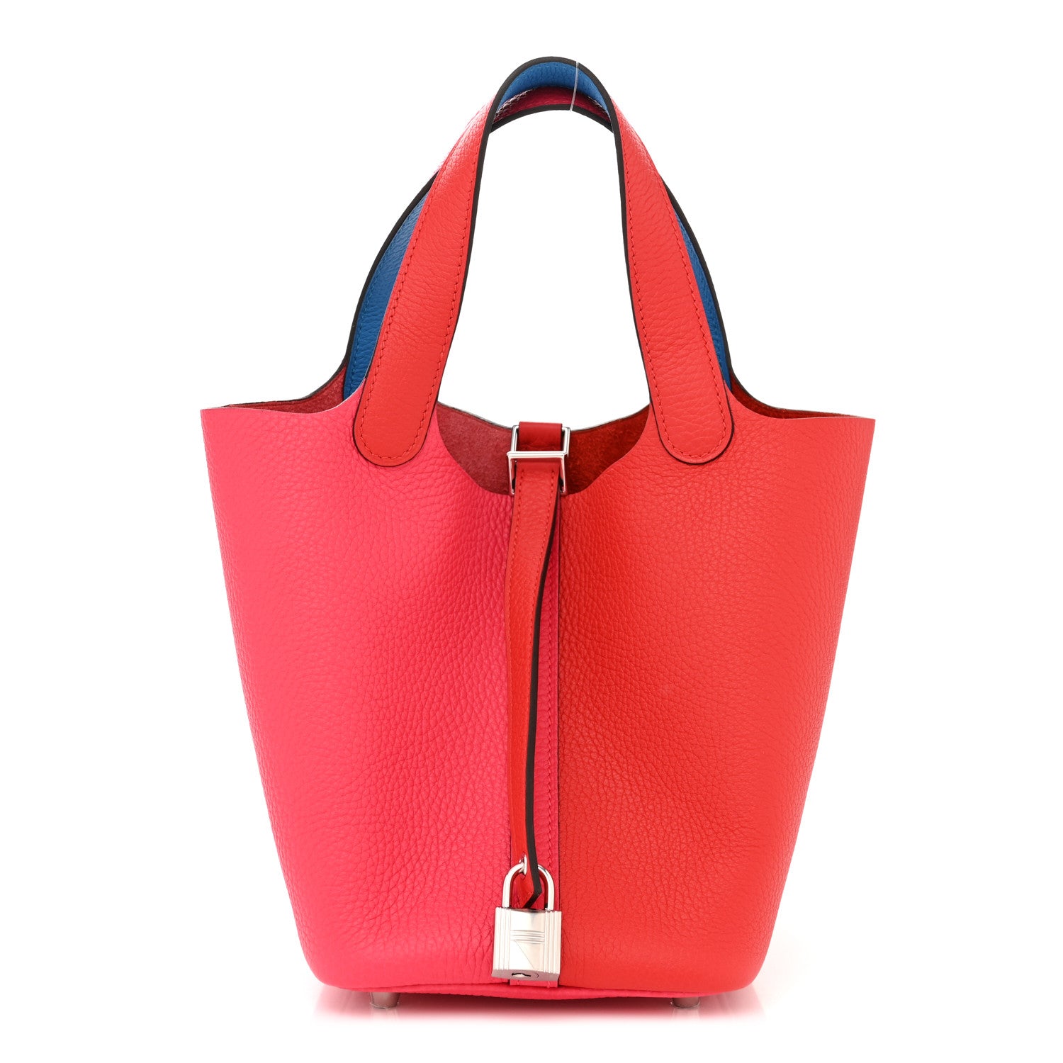 Hermes Taurillon Clemence Tri-Color Picotin Lock 18 PM Rouge Coeur Rose Extreme Bleu Zanzibar 1 of 11