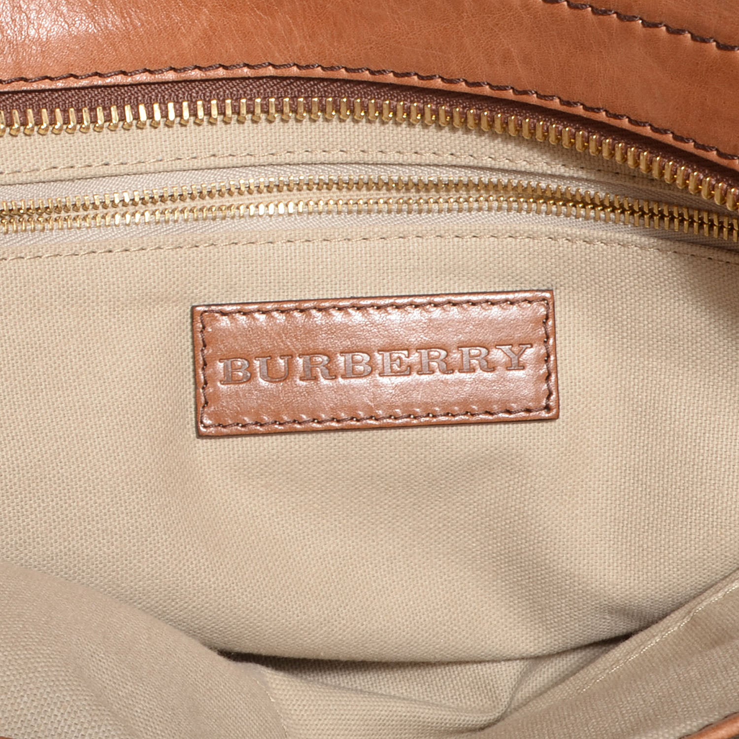 Burberry Vintage Washed Leather House Check Medium Chadwick Tote Saddle Brown 8 of 10
