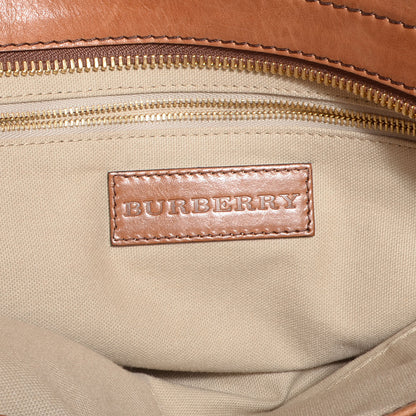 Burberry Vintage Washed Leather House Check Medium Chadwick Tote Saddle Brown 8 of 10