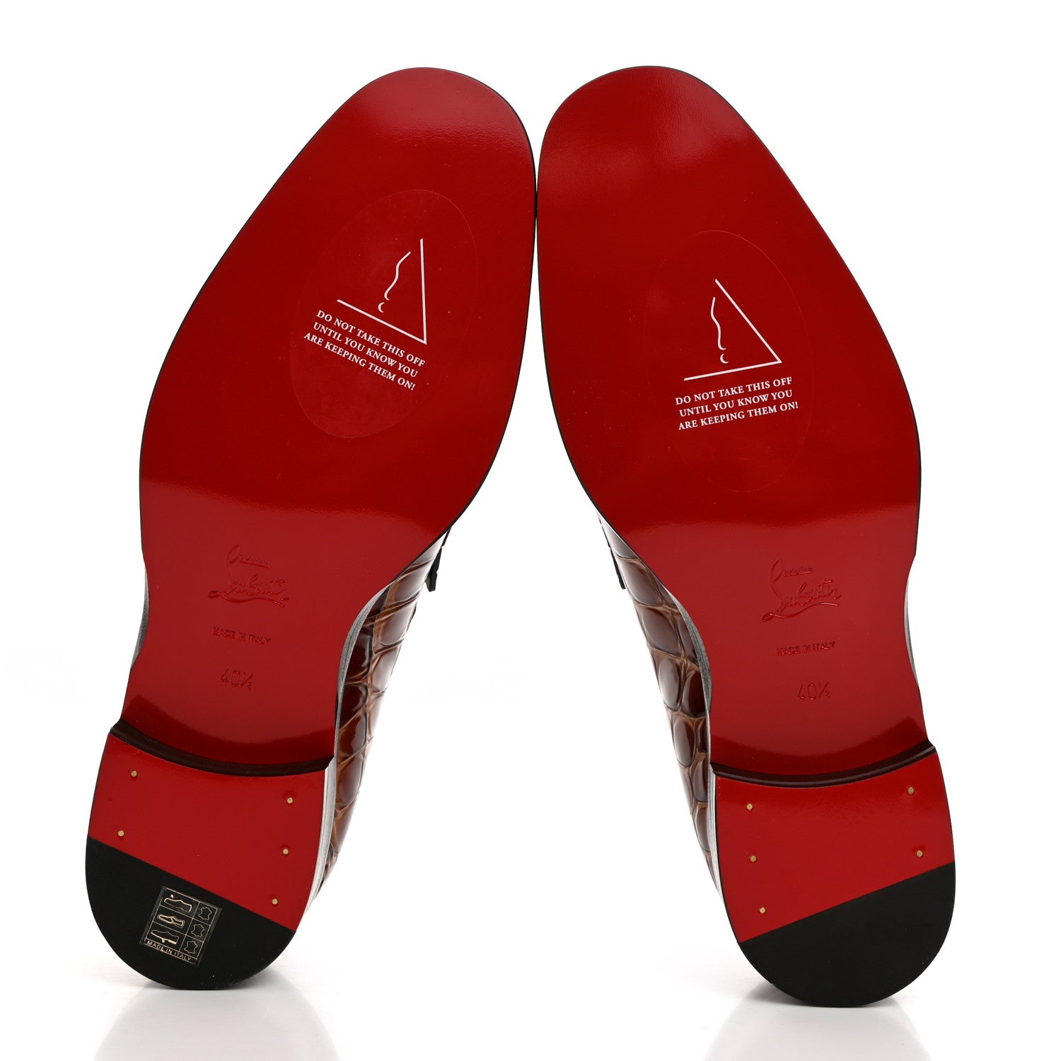Christian Louboutin Croc Calfskin Embossed Chambelimoc Loafers 40.5 Acajou 5 of 8