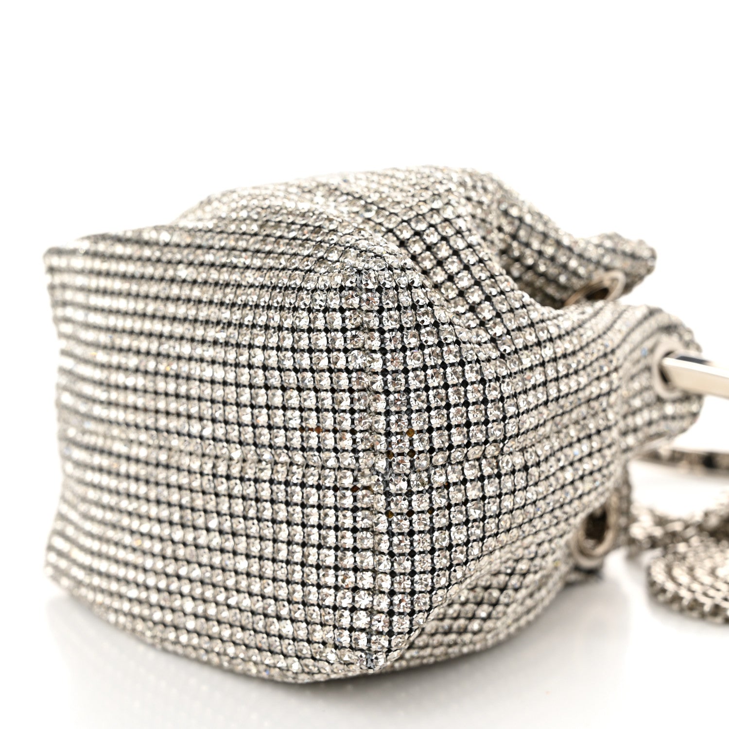 Jimmy Choo Satin Crystal Embellished Micro Bon Bon Bag Silver 10 of 11