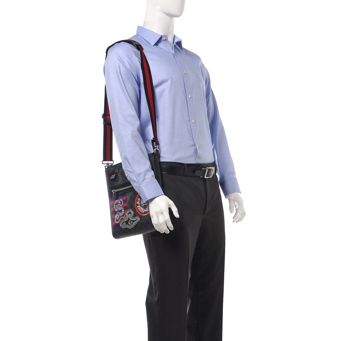 GG Supreme Monogram Night Courrier Flat Messenger Black Multicolor