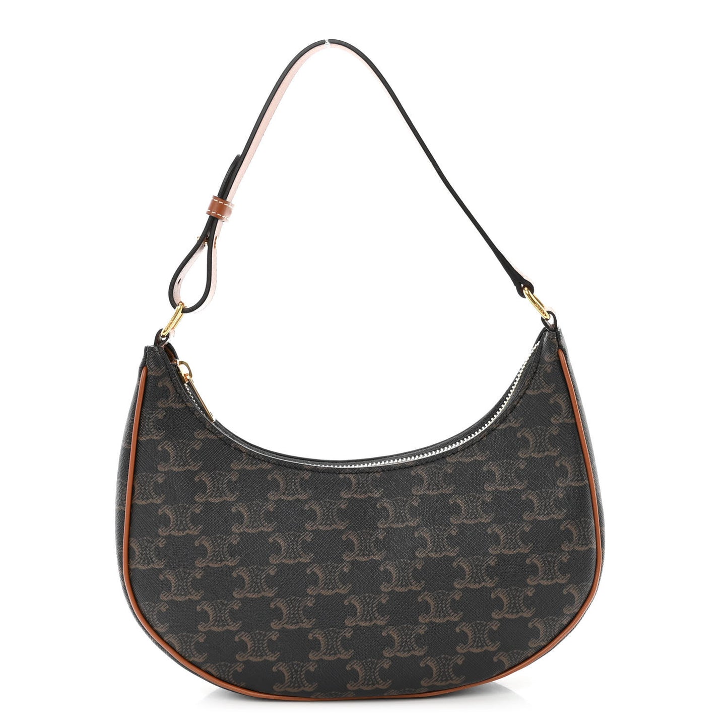 Triomphe Canvas Calfskin Ava Shoulder Bag Tan