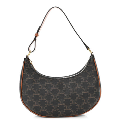 Celine Triomphe Canvas Calfskin Ava Shoulder Bag Tan 1 of 11
