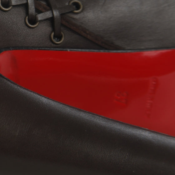 Leather Tres Contente Thigh High Boots 37 Brown