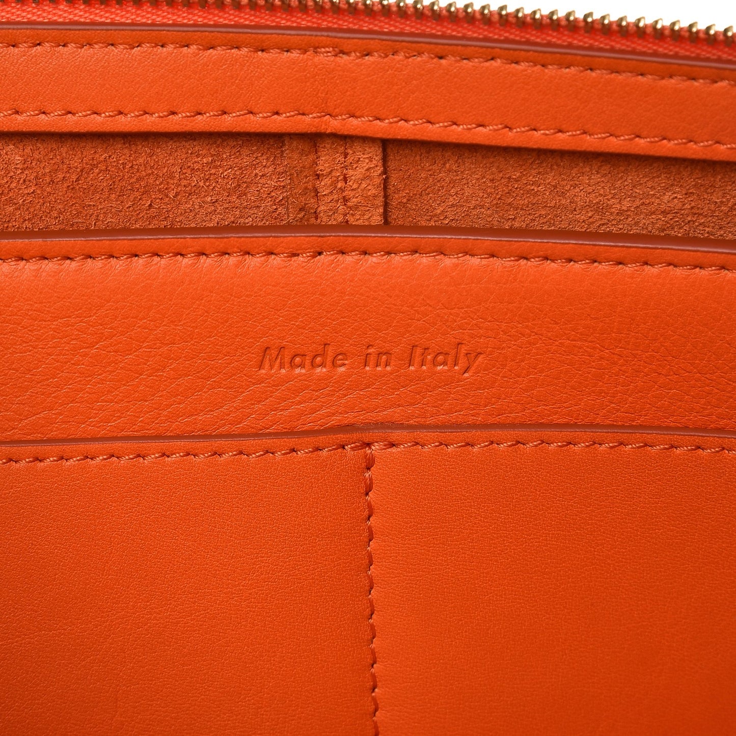 Supple Natural Calfskin Tri-Fold Clutch Orange