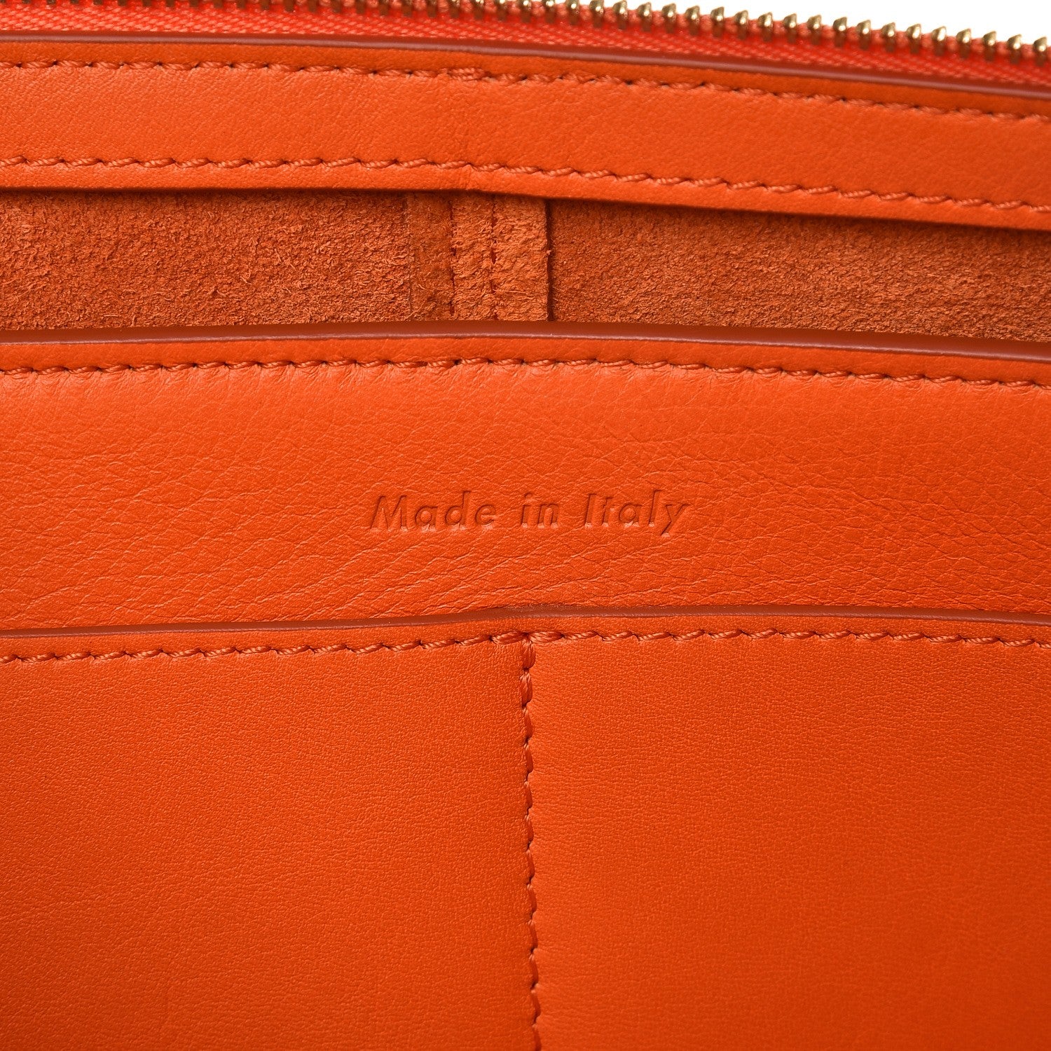 Celine Supple Natural Calfskin Tri-Fold Clutch Orange 6 of 7