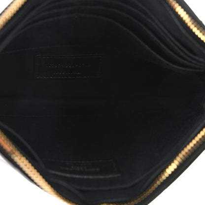 Saint Laurent Calfskin Matelasse Chevron Monogram A5 Wristlet Black 5 of 7