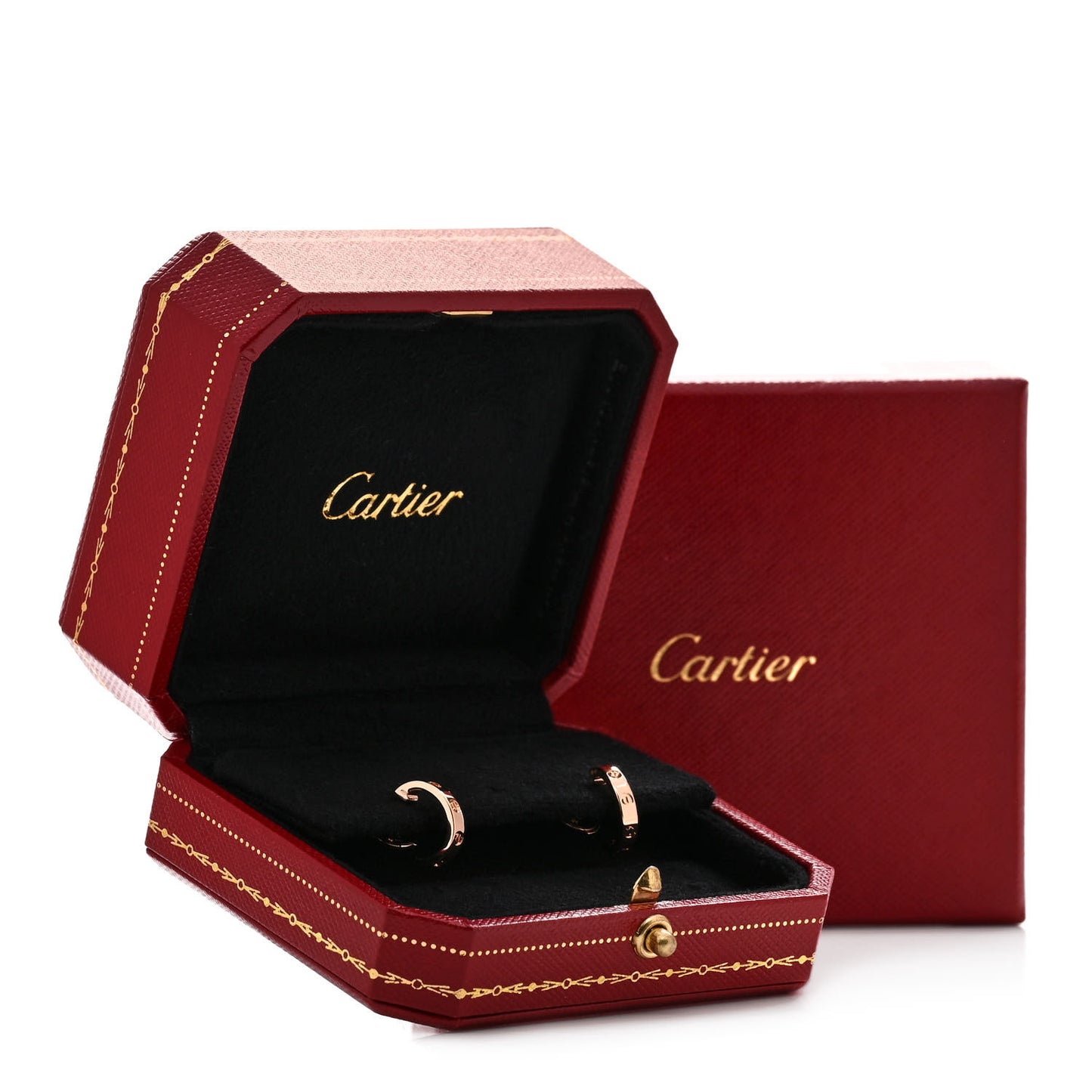18K Pink Gold Small LOVE Hoop Earrings