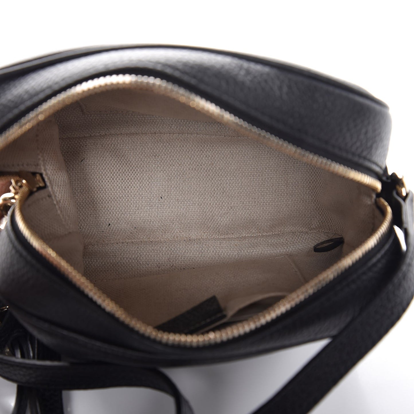 Pebbled Calfskin Small Soho Disco Bag Black