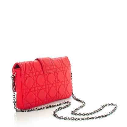Christian Dior Calfskin Cannage New Lock Pouch Geranium 4 of 8