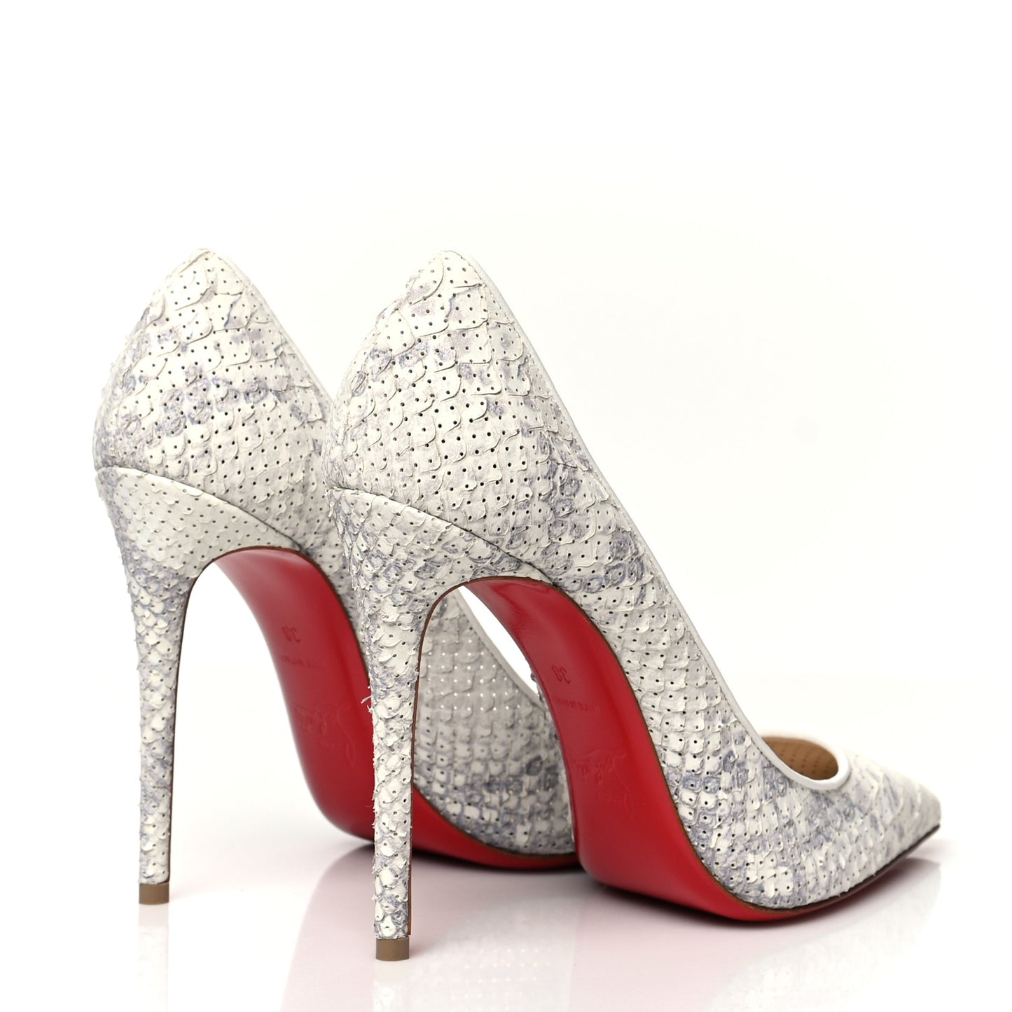 Perforated Python Decollete 554 100 Pumps 38 White