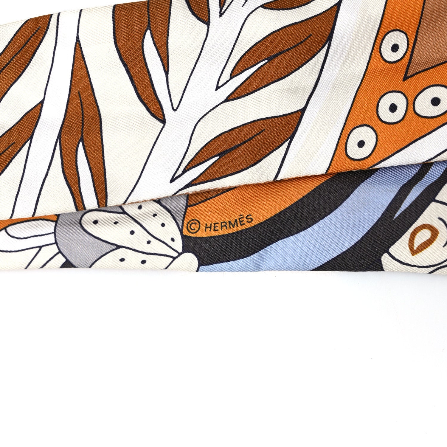 Hermes Silk Le Jardin de la Maharani Twilly Caramel Beige Ciel 3 of 4