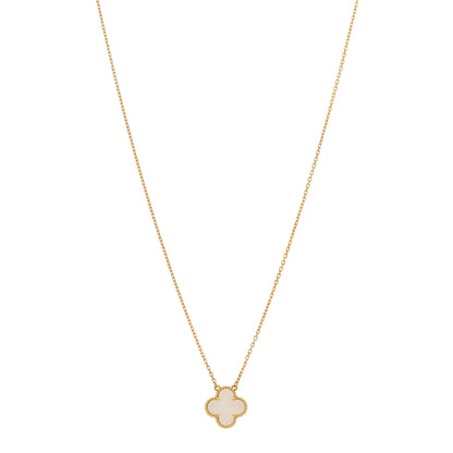 Van Cleef & Arpels 18K Yellow Gold Mother of Pearl Vintage Alhambra Pendant Necklace 1 of 4