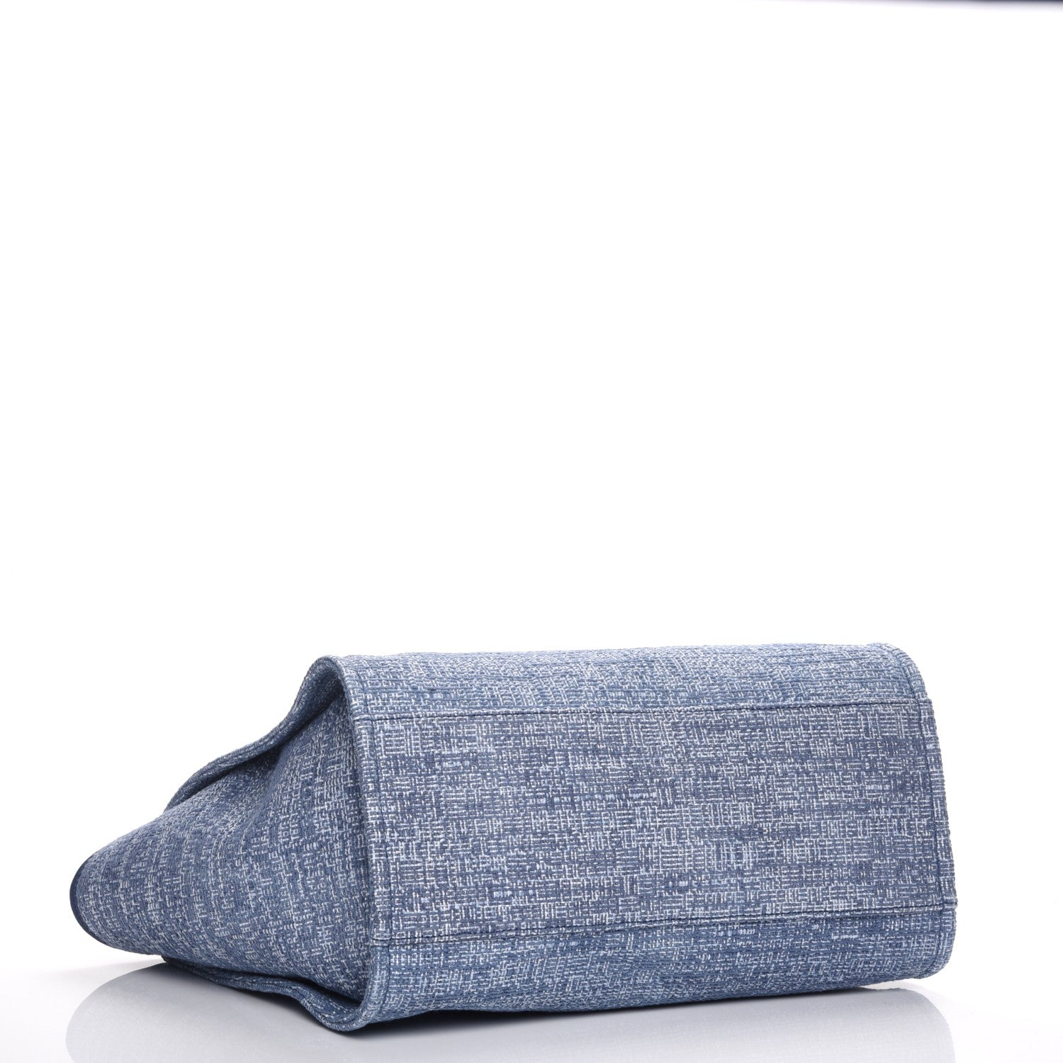 Chanel Woven Straw Raffia Large Deauville Tote Blue 5 of 9
