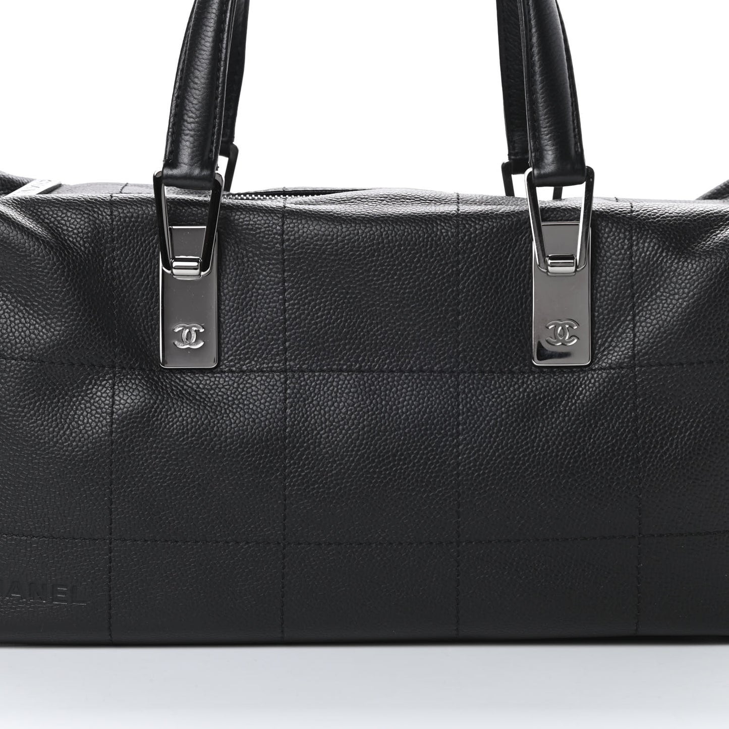 Caviar Square Stitched Large Tote Black