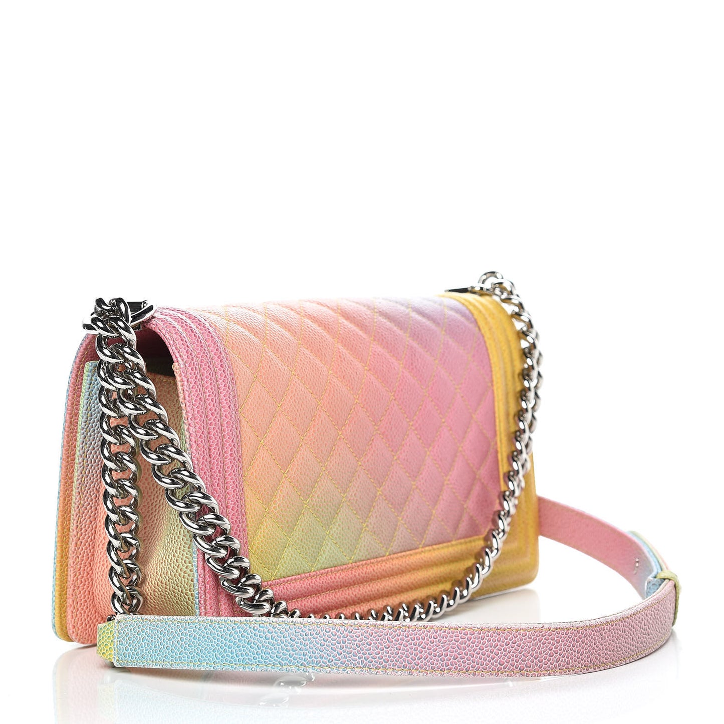 Caviar Quilted Medium Cuba Rainbow Boy Flap Multicolor
