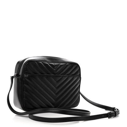 Saint Laurent Calfskin Matelasse Monogram Monochrome Lou Camera Bag Black 3 of 9