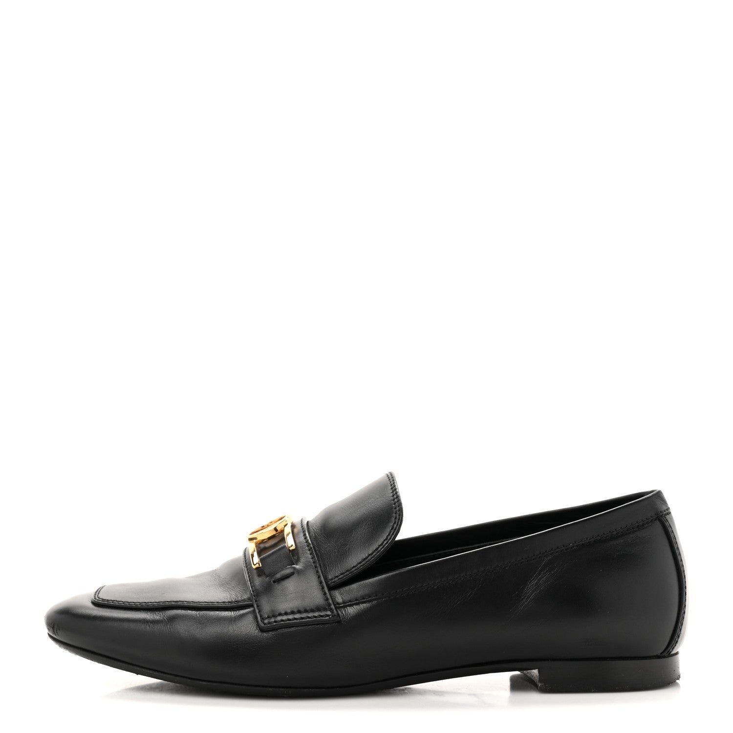 Louis Vuitton Calfskin Upper Case Flat Loafer 38 Black 1 of 9