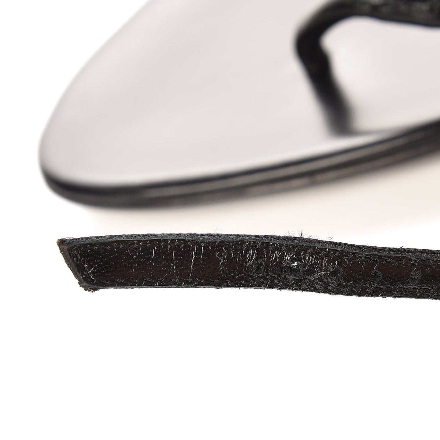 Lambskin Crystal Lady Bit Thong Sandals 39.5 Black