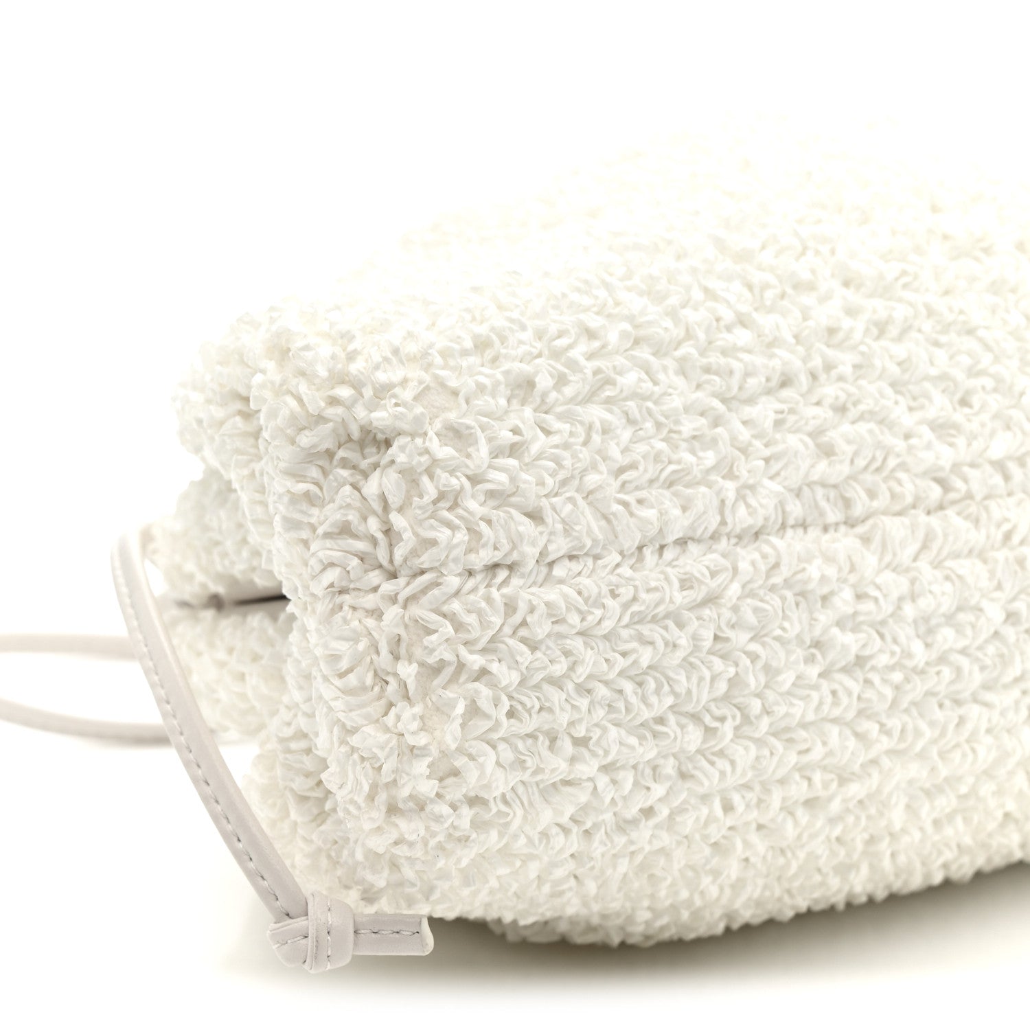 Bottega Veneta Boucle Curly Raffia The Mini Pouch White Chalk 18 of 25