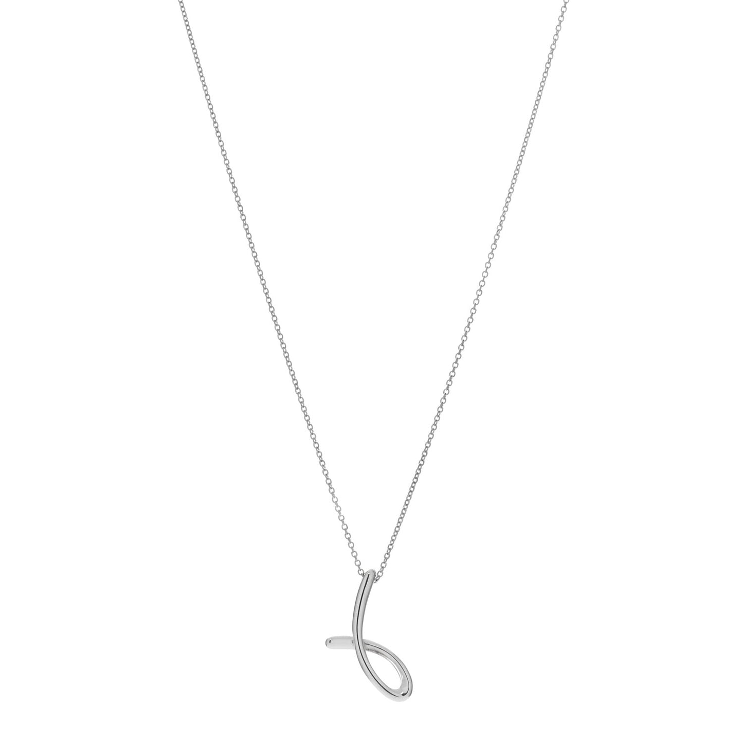 Sterling Silver Elsa Peretti Letter J Pendant Necklace