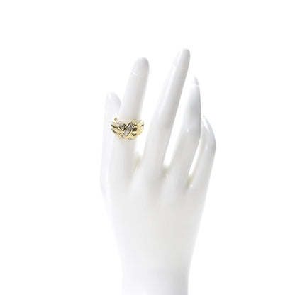 Tiffany 18K Yellow Gold Diamond Signature X Ring 54 6.75 2 of 5