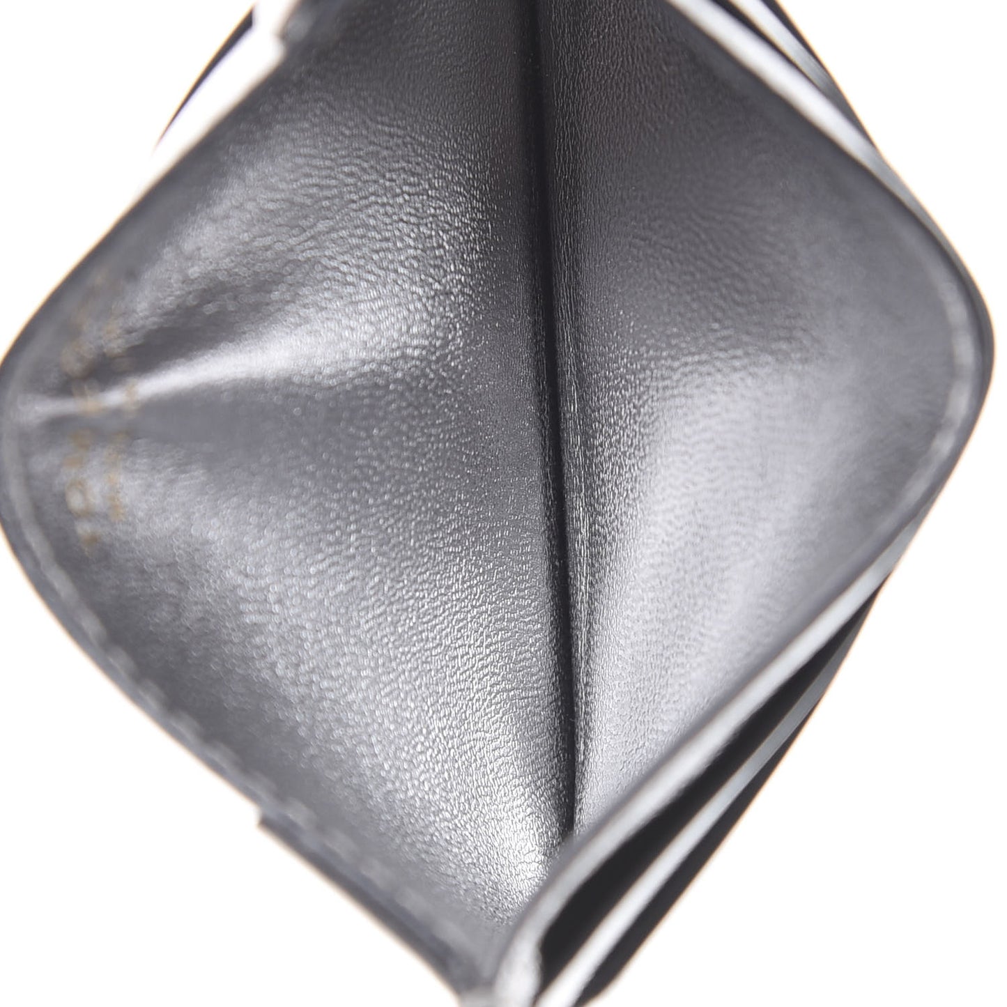 Metallic Calfskin Card Holder Silver