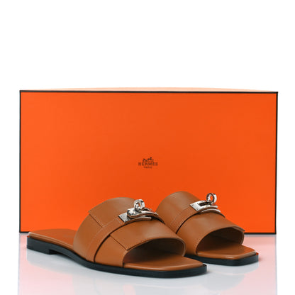 Hermes Calfskin Giulia Sandals 37 Naturel 11 of 11