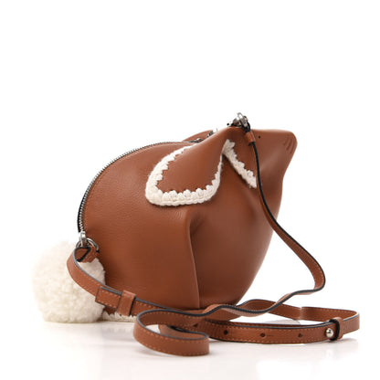 Loewe Calfskin Shearling Mini Bunny Crossbody Bag Caramel 3 of 9