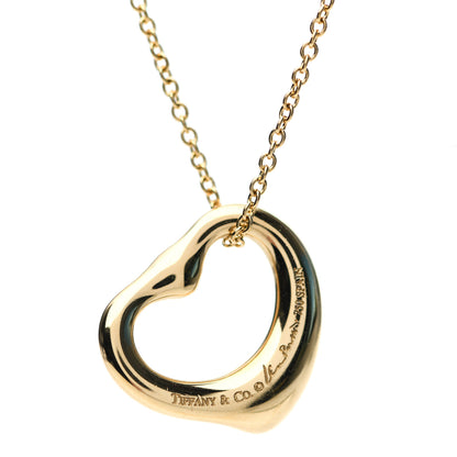 Tiffany 18K Yellow Gold Yellow Diamond 14mm Elsa Peretti Open Heart Pendant Necklace 4 of 8