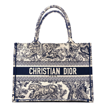 Christian Dior Canvas Embroidered Medium Dioriviera Toile De Jouy Book Tote Blue 1 of 11