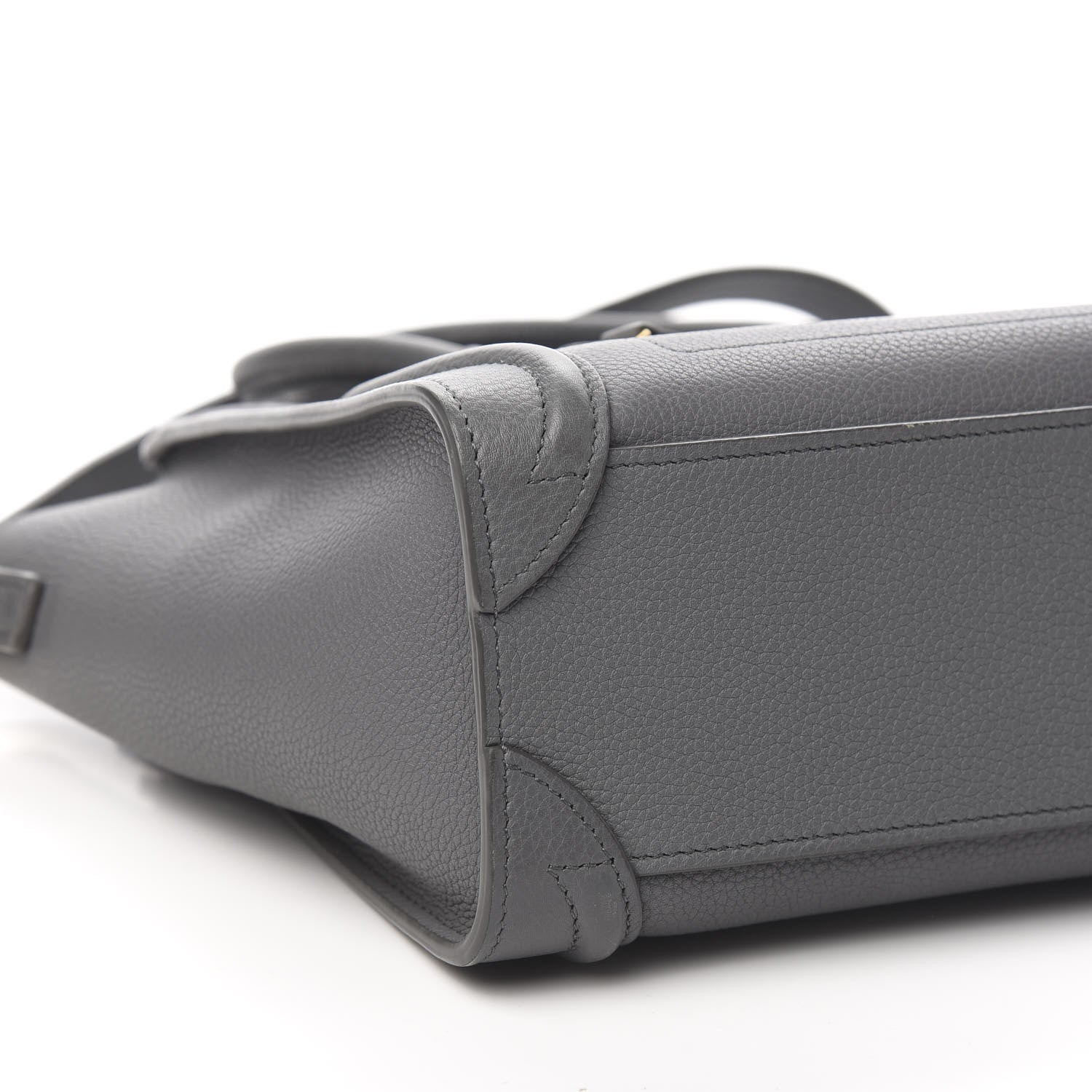 Celine Drummed Calfskin Nano Luggage Kohl 7 of 9