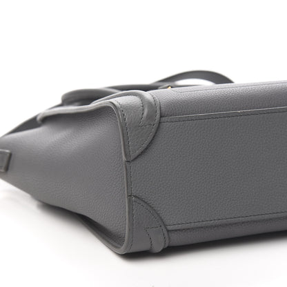Celine Drummed Calfskin Nano Luggage Kohl 7 of 9
