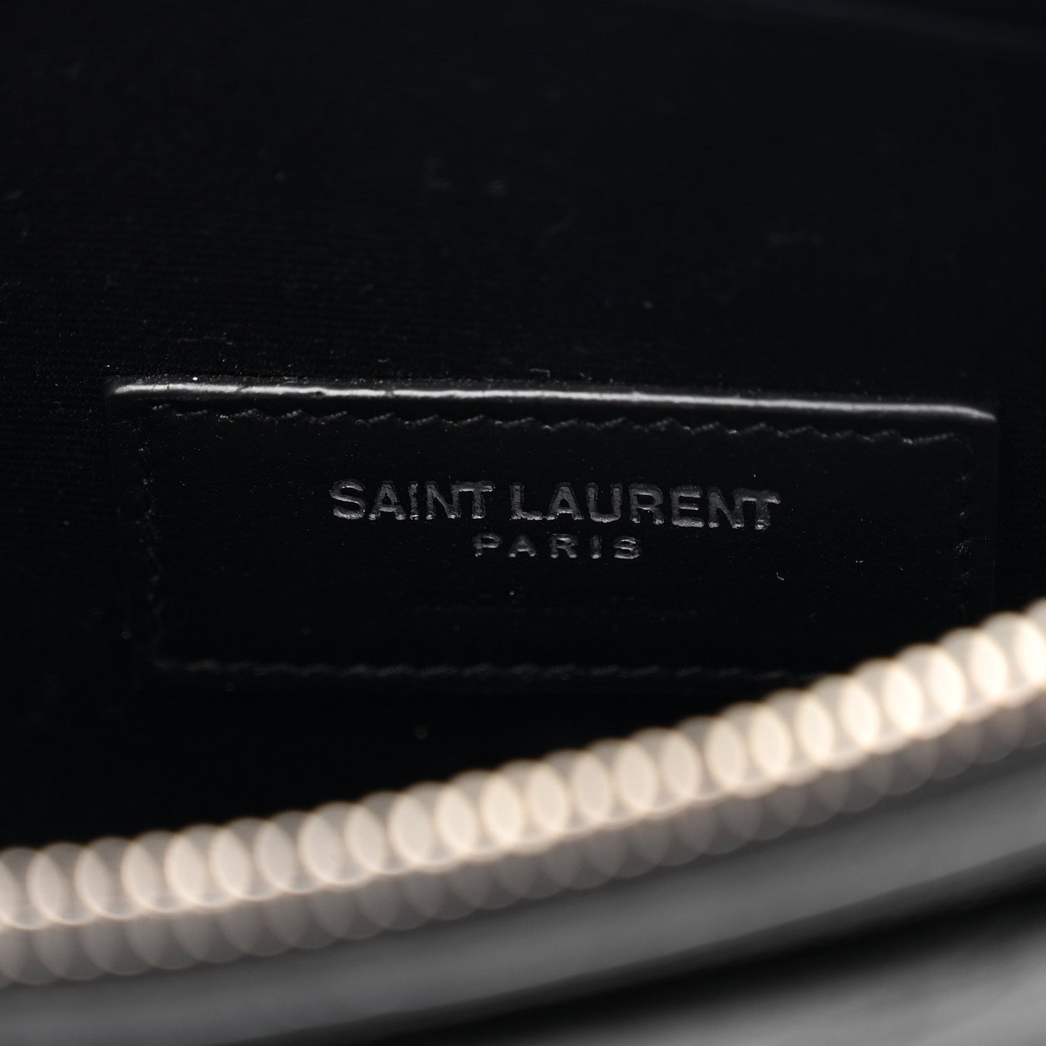 Saint Laurent Grain De Poudre Chevron Monogram Bill Pouch Black 6 of 7