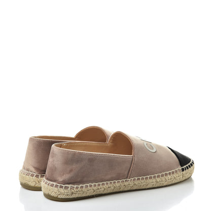 Chanel Velvet Logo Espadrilles 37 Beige Black 4 of 10