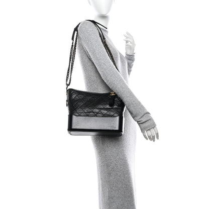 Chanel Aged Calfskin Quilted Medium Gabrielle Hobo Black 2 of 10
