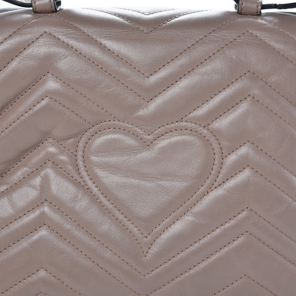 Gucci Calfskin Matelasse Small GG Marmont Top Handle Shoulder Bag Porcelain Rose 14 of 15