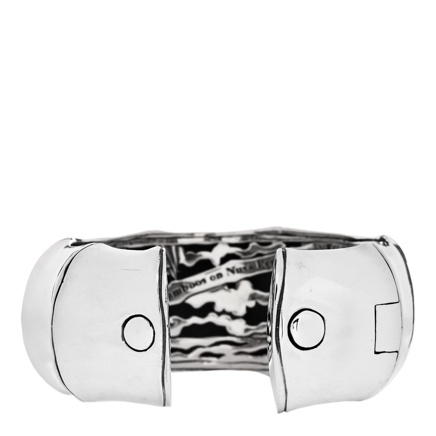 Sterling Silver Wide Bamboo Kick Cuff Bracelet