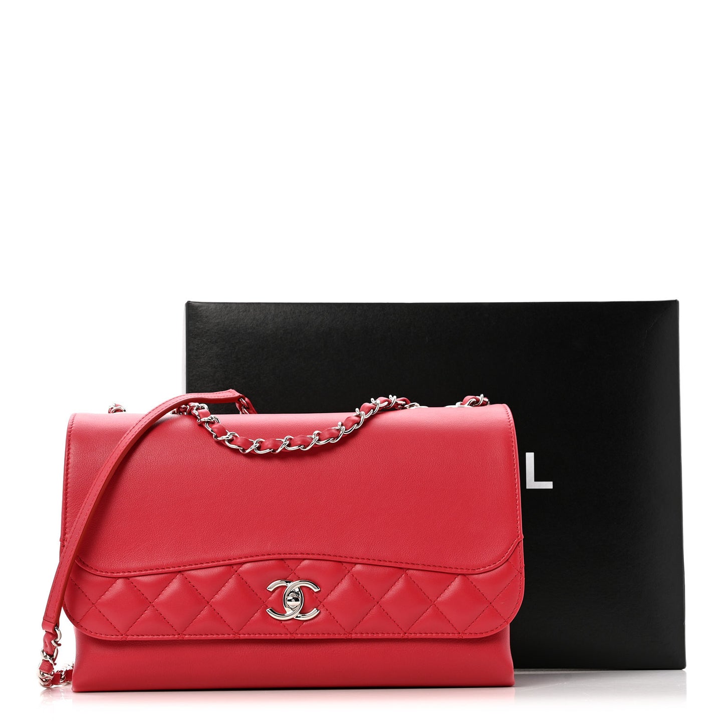 Calfskin Jumbo Tramezzo Flap Red