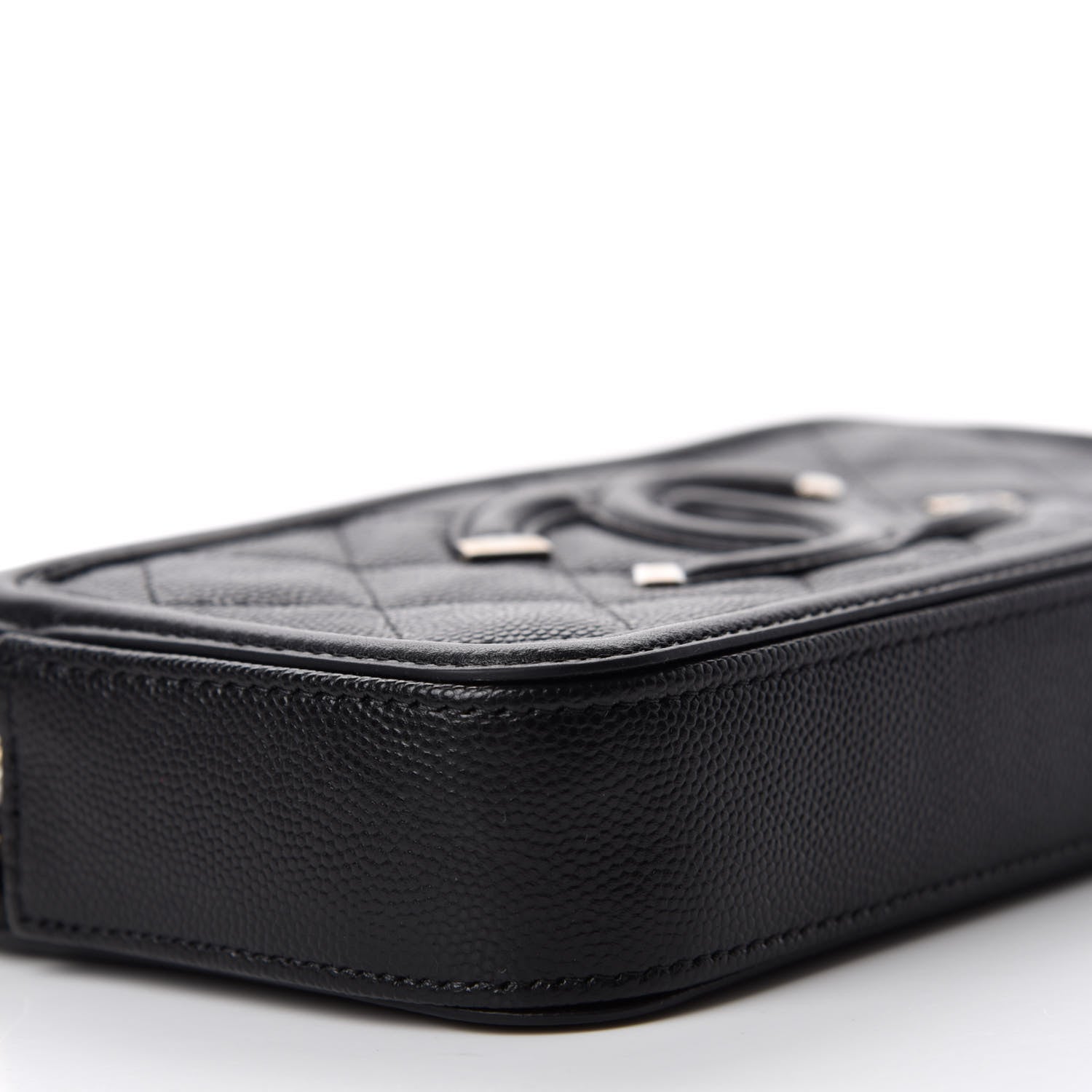 Chanel Caviar Quilted CC Filigree Clutch With Chain Black 6 of 12