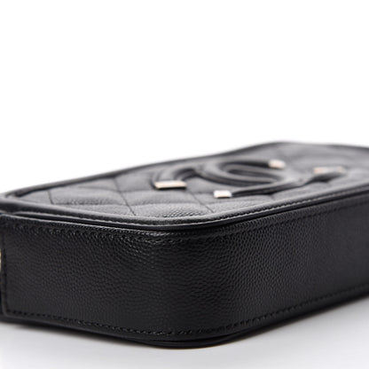 Chanel Caviar Quilted CC Filigree Clutch With Chain Black 6 of 12