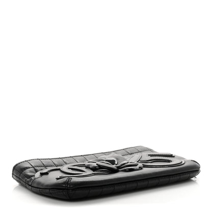 Chanel Lambskin Camellia No. 5 Chain Pouch Black 3 of 9