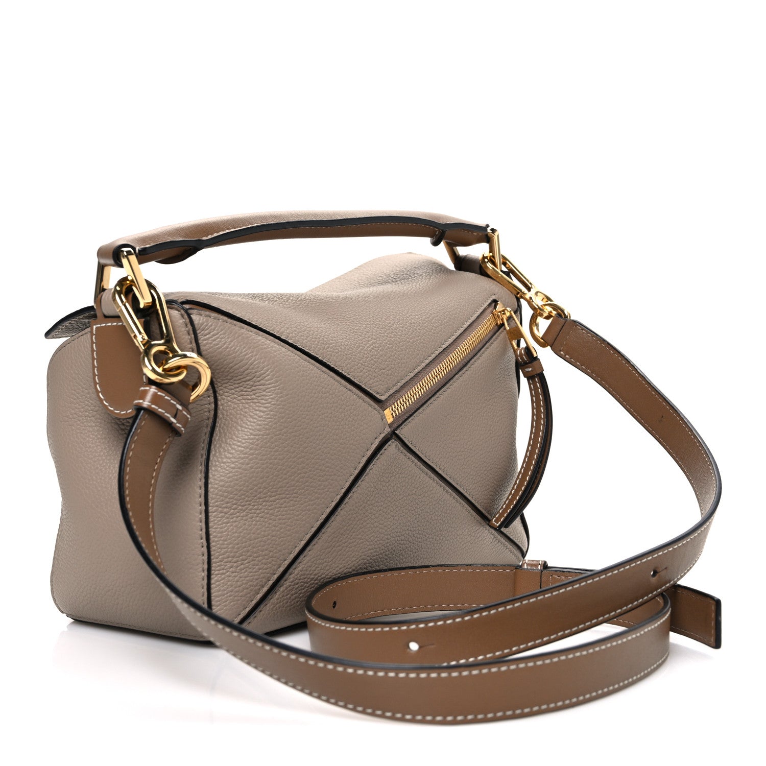 Loewe Grained Calfskin Small Puzzle Bag Sand Mink 1861322